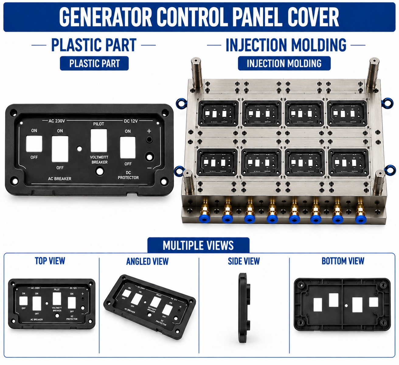 Generator Plastic Control Panel Cover Mould and Moulding Service